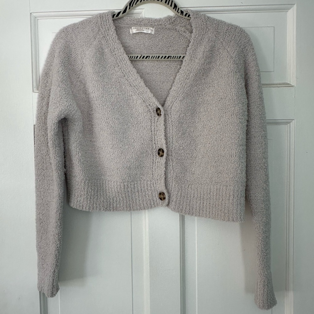 Cozy Gray Button-Up Cardigan